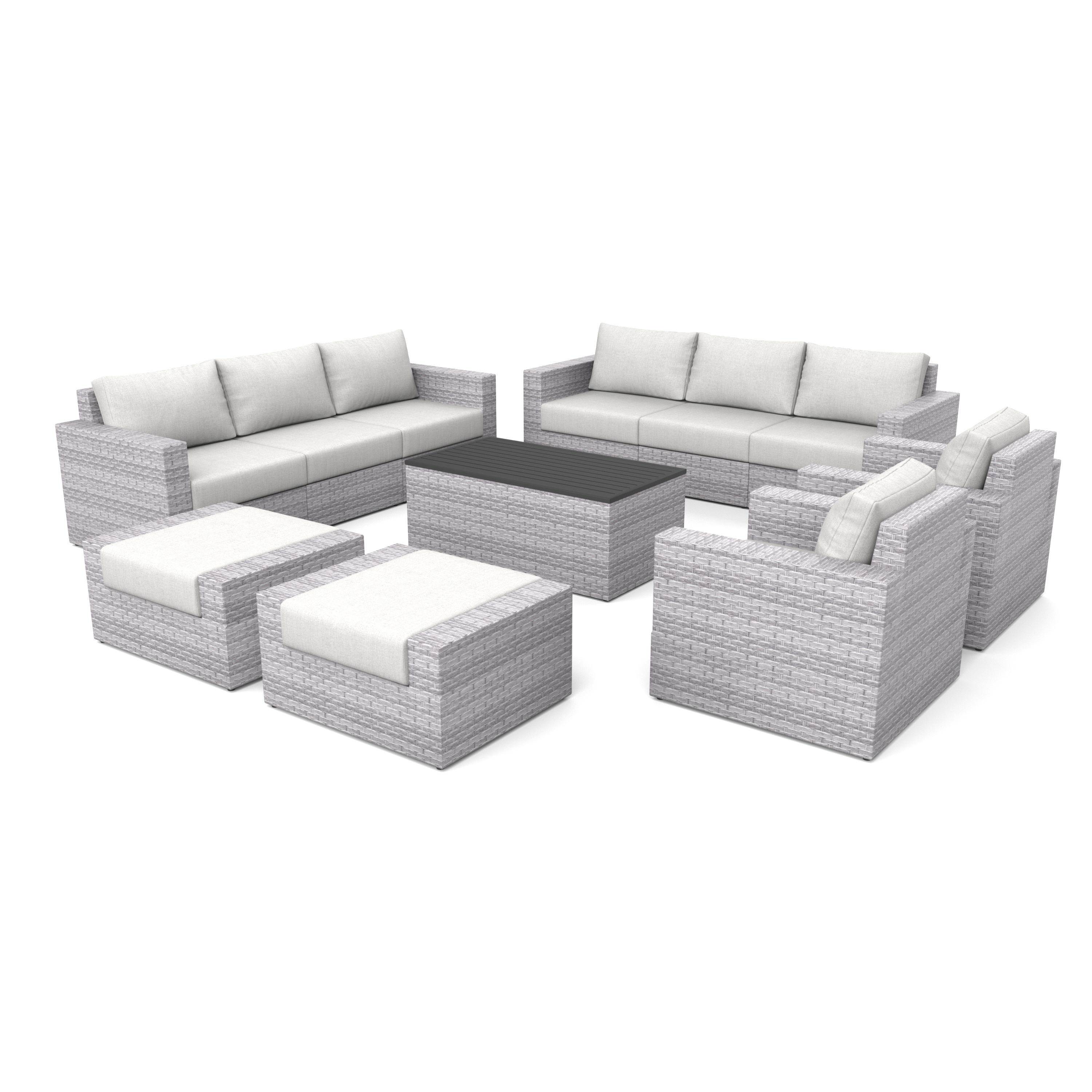 11 Piece Wicker Sofa