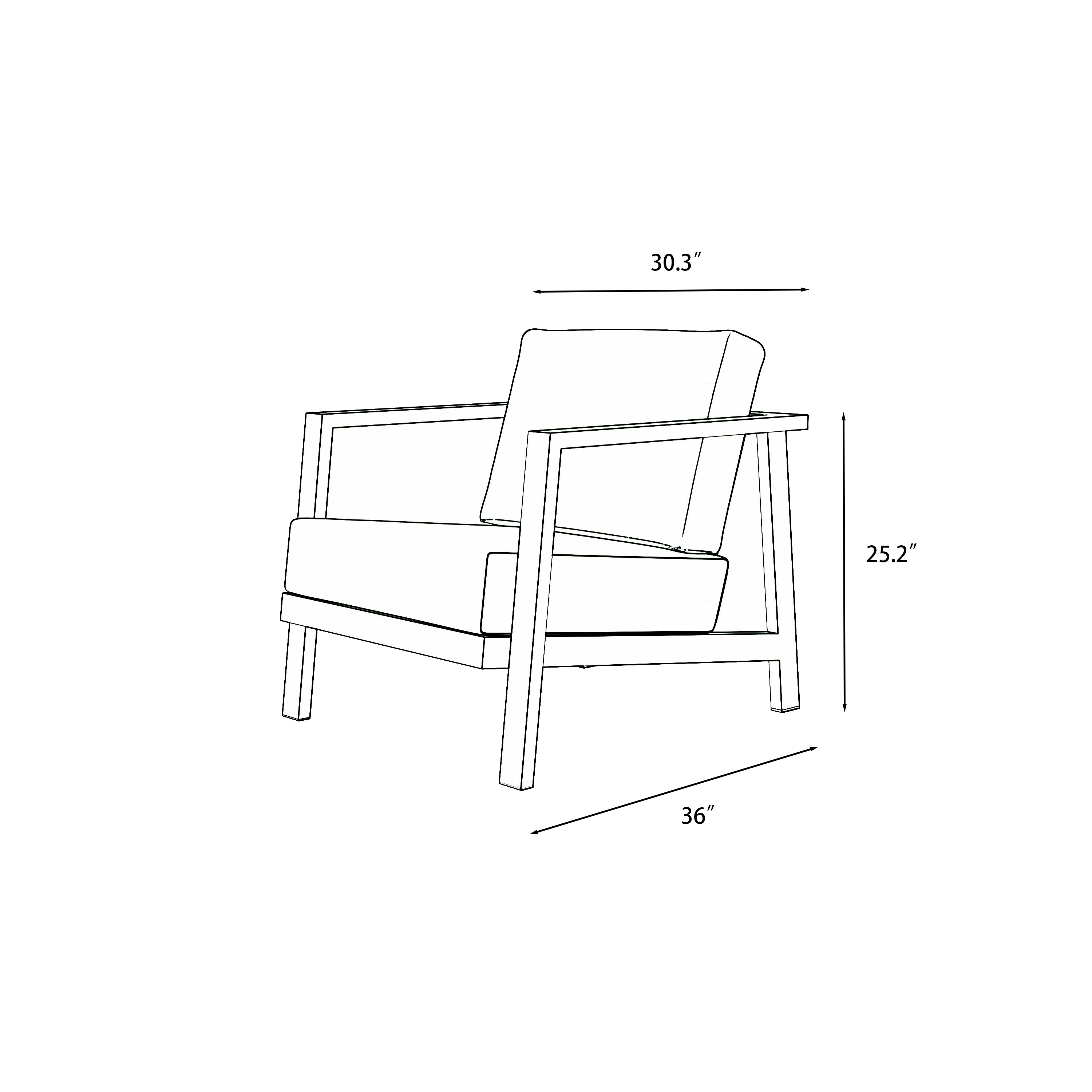 Aluminum Outdoor Sofa with Armchairs - 5 Seat