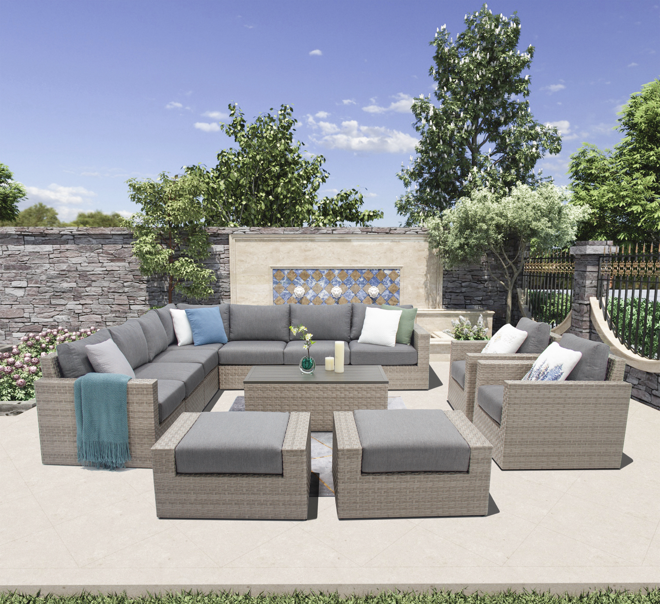 12 Piece Sectional Patio Furniture