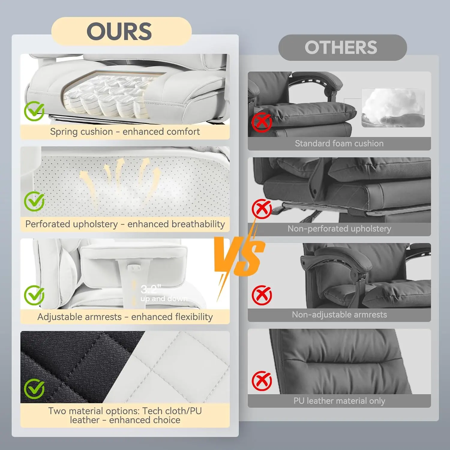 EXECUTIVE OFFICE SERIES 66BG (PU Leather, White)