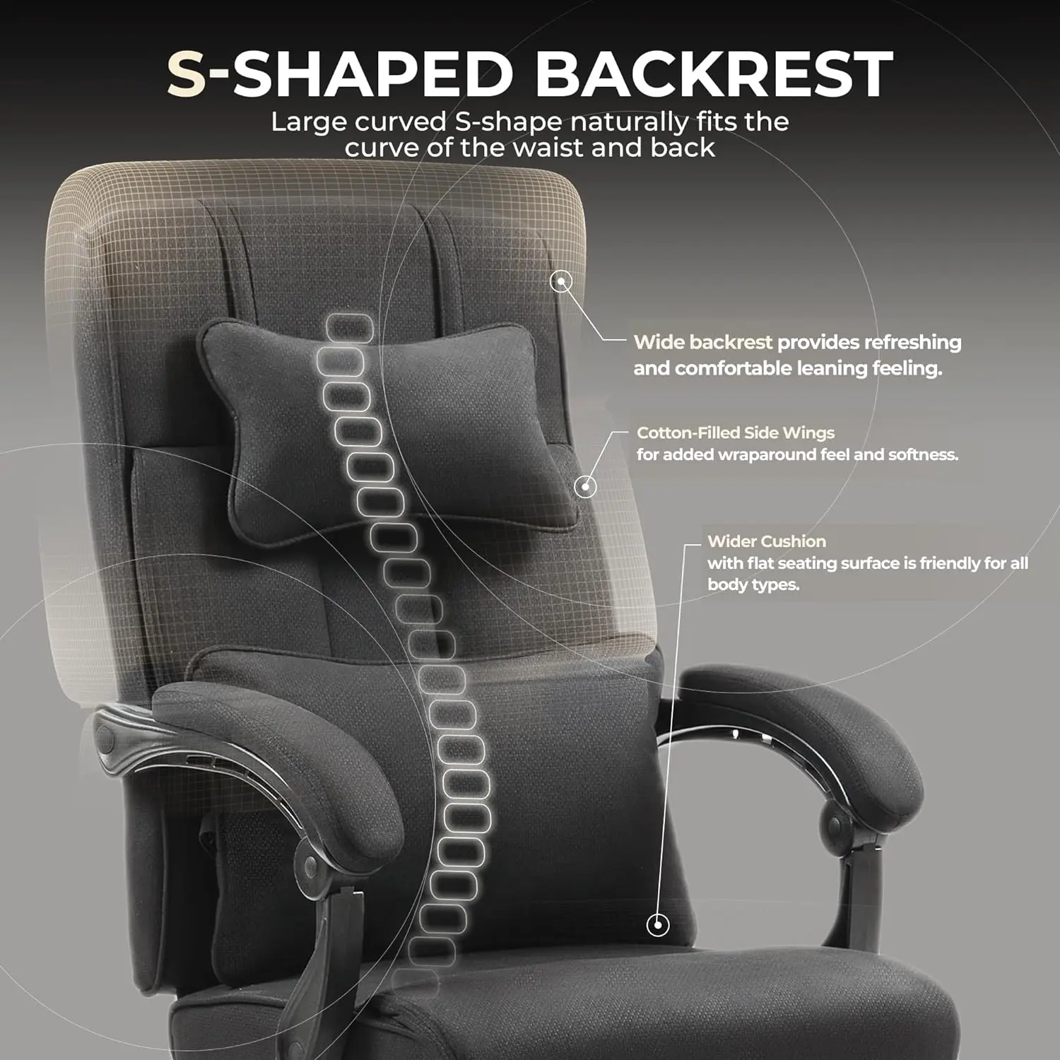 EXECUTIVE OFFICE SERIES  6653F Black (Fabric)