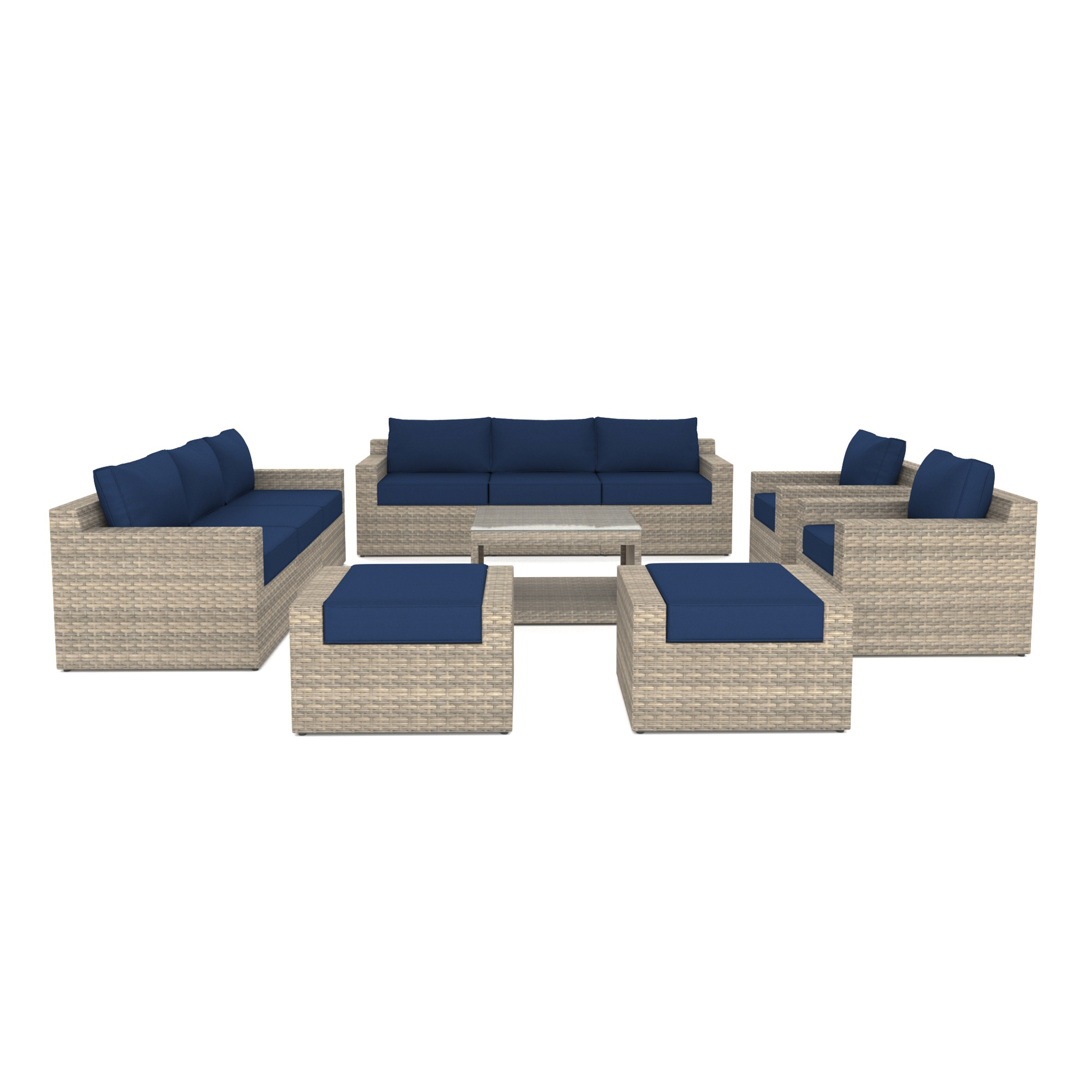 11 Piece Wicker Conversation Set