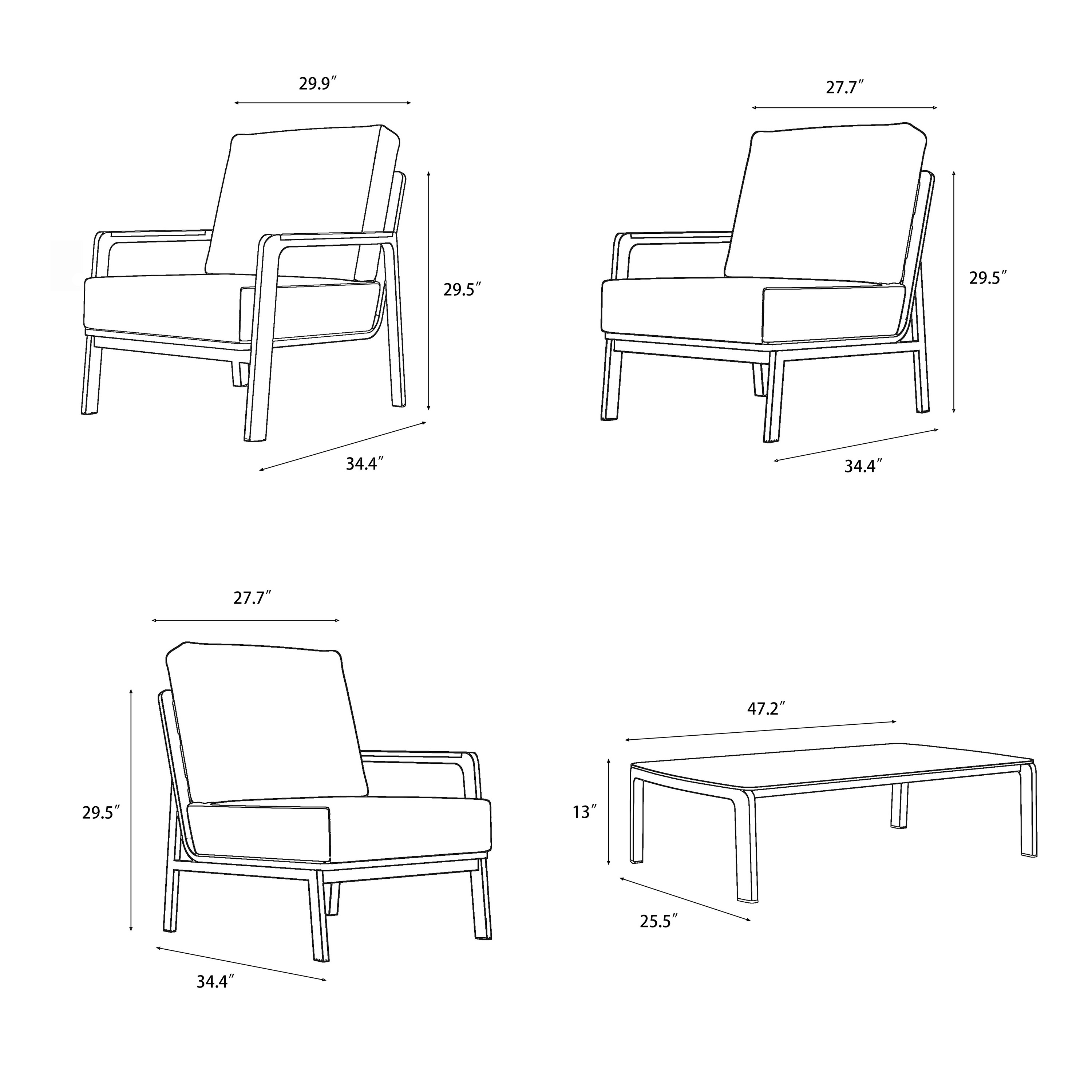 Outdoor Loveseat with Coffee Table - 4 Seat