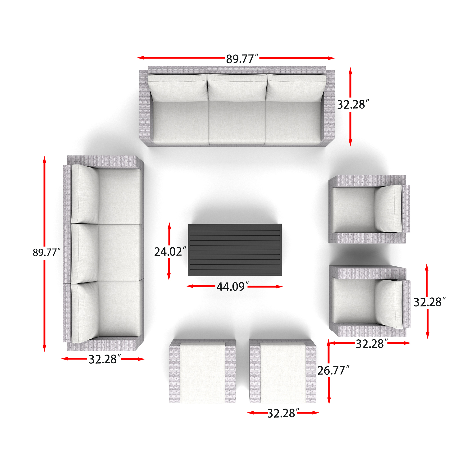 11 Piece Wicker Sofa