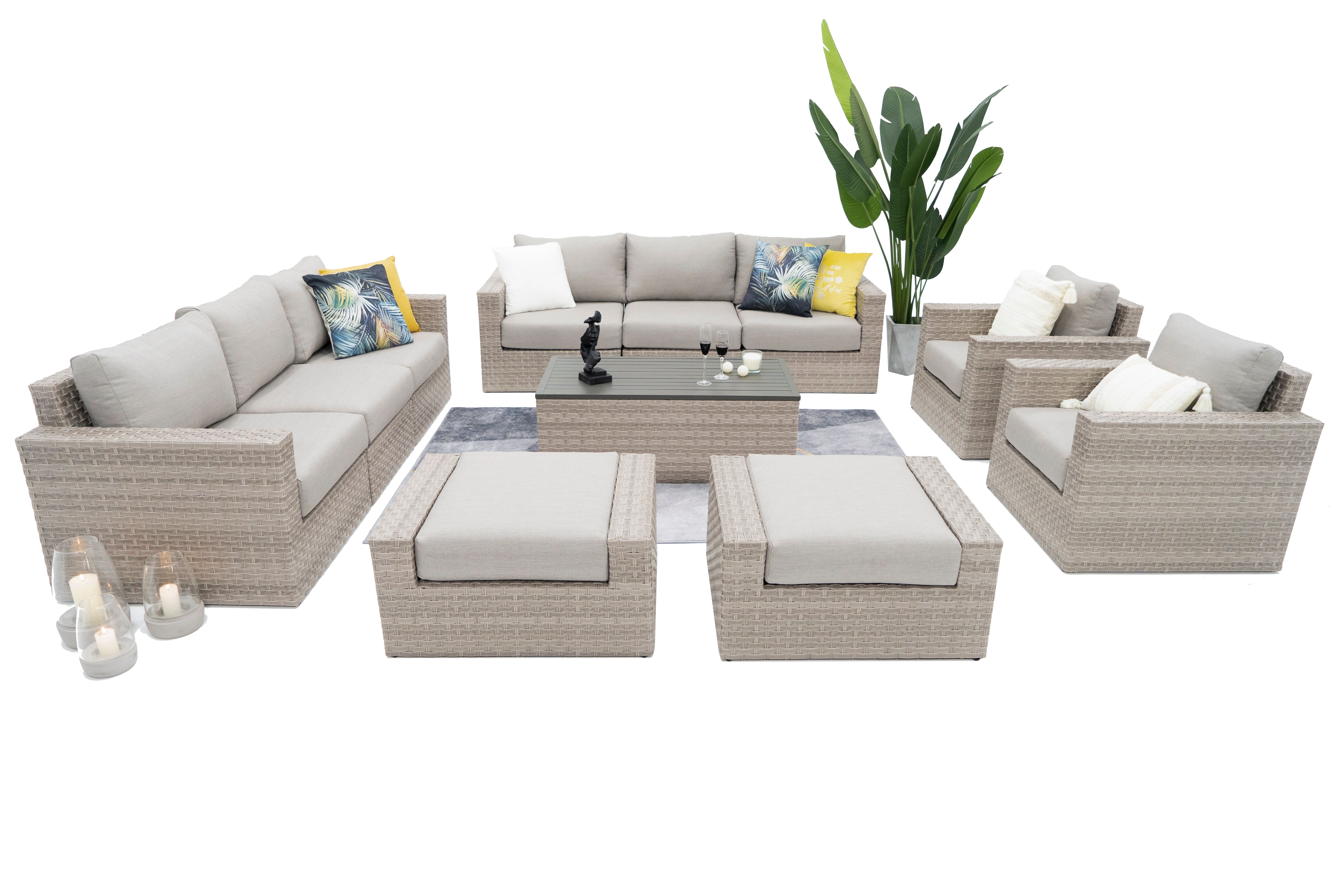 11 Piece Wicker Sofa