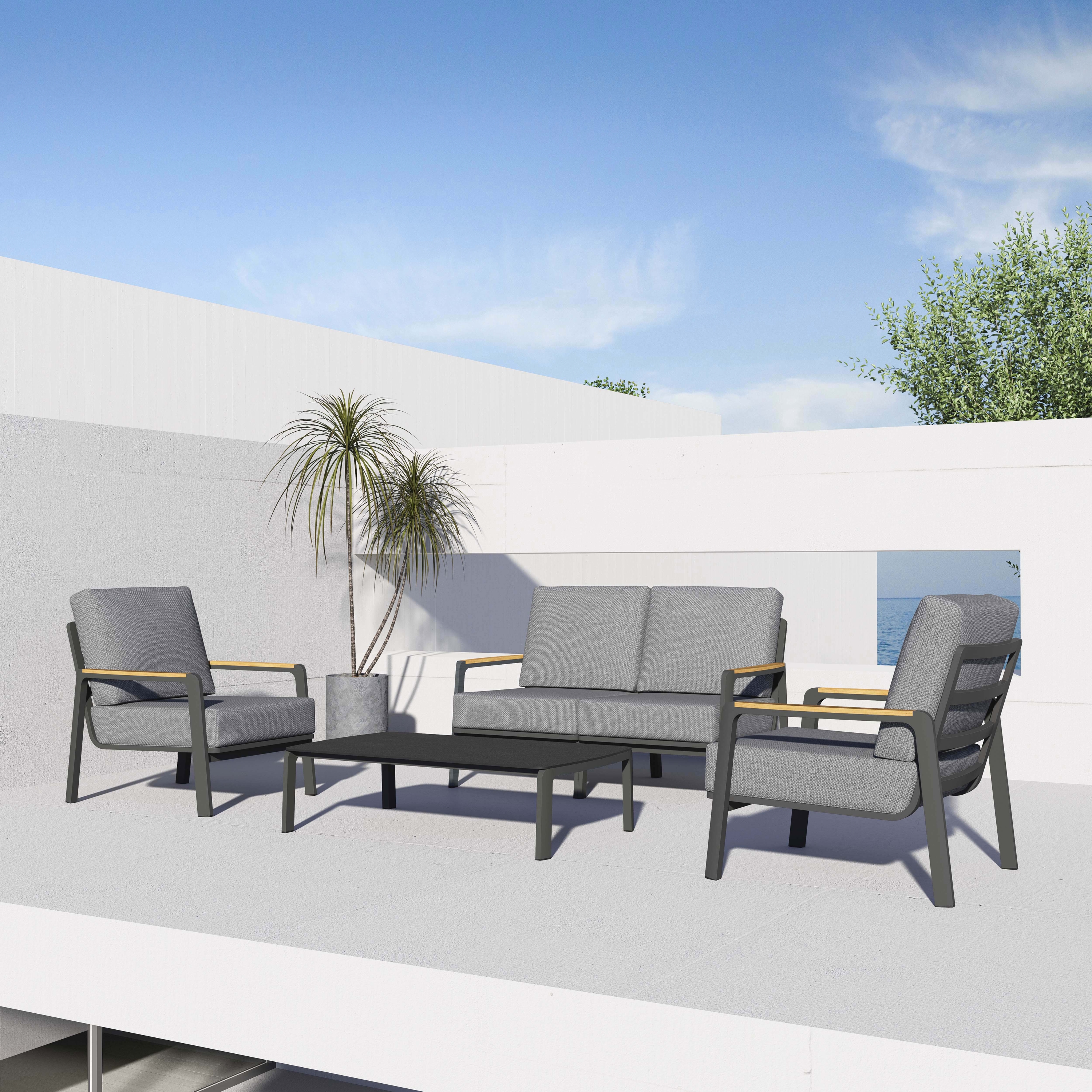 Outdoor Loveseat with Coffee Table - 4 Seat