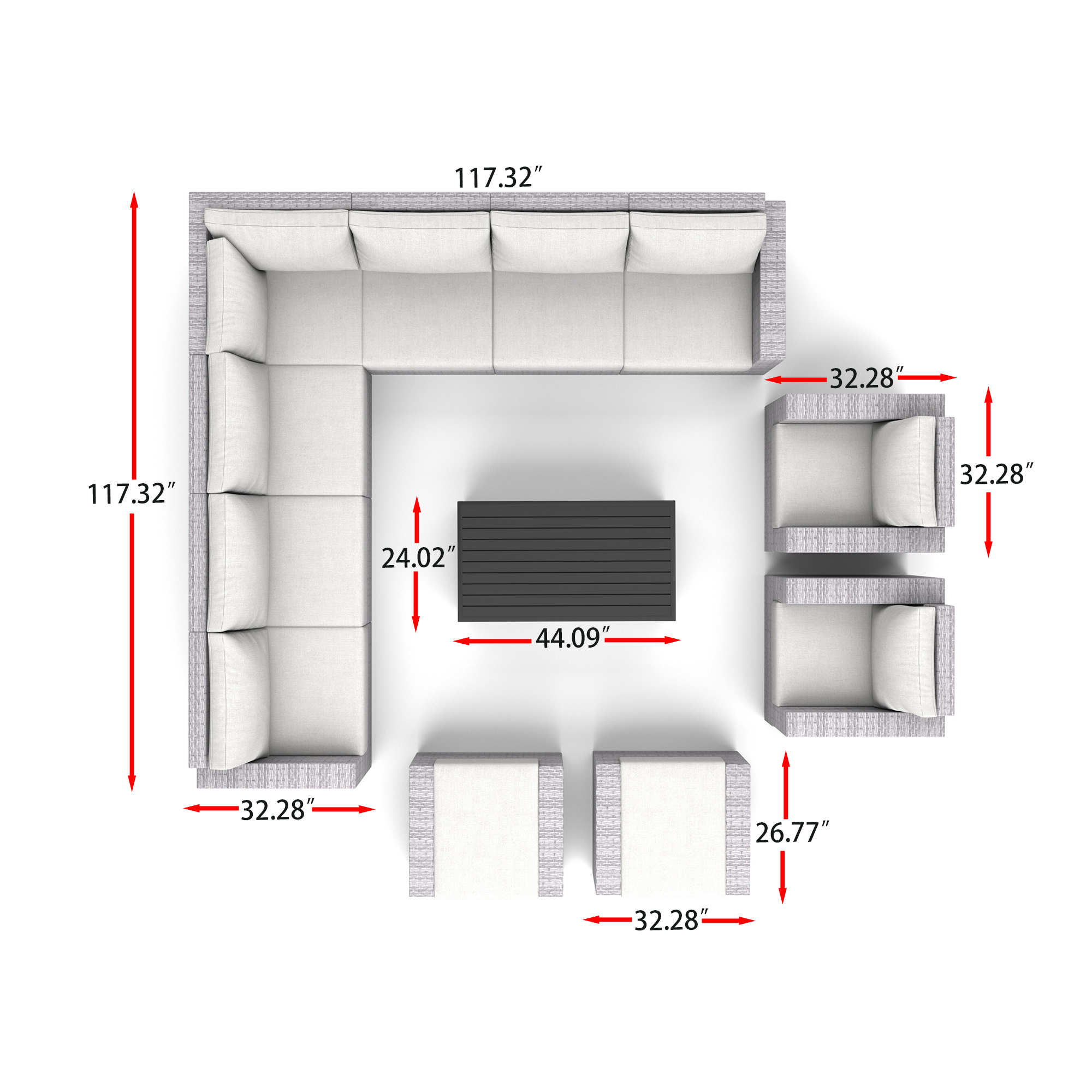 12 Piece Sectional Patio Furniture