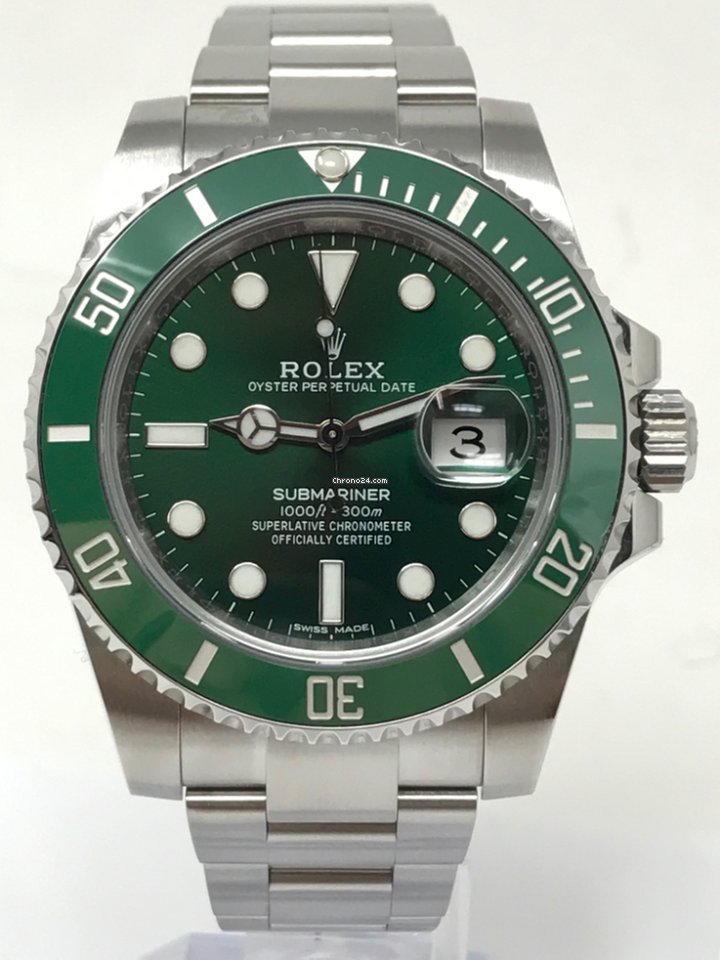 Submariner Date Green Hulk 40mm 116610LV Unworn 2019