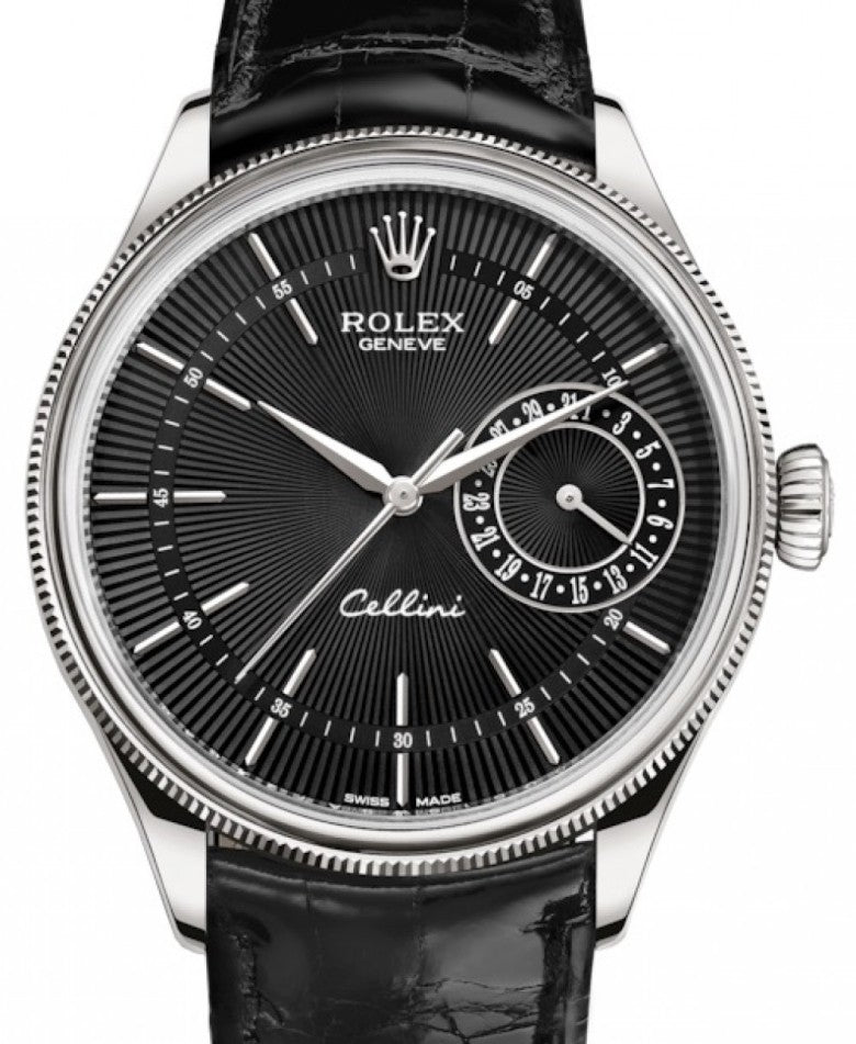 CELLINI TIME DATE BLACK MULTICOLOR DIAL SELECTION BLACK LEATHER STRAP 39MM