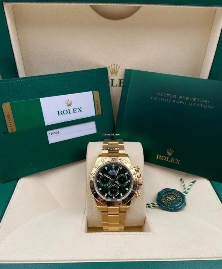 Daytona Yellow Gold Green Dial 116508 Unworn 2020