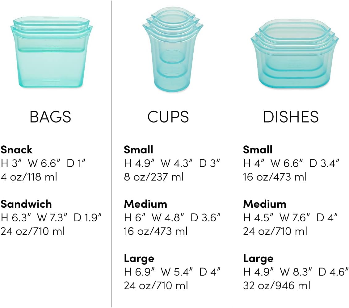 Zip Top Reusable Food Storage Bags - Completely Plastic-Free