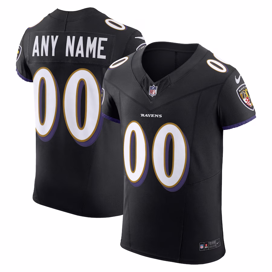 Men's Baltimore Ravens Nike Purple Vapor F.U.S.E. Elite Custom Jersey