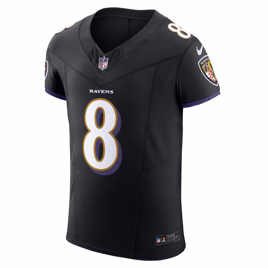 Men's Baltimore Ravens Lamar Jackson Nike Black Alternate Vapor F.U.S.E. Elite Jersey
