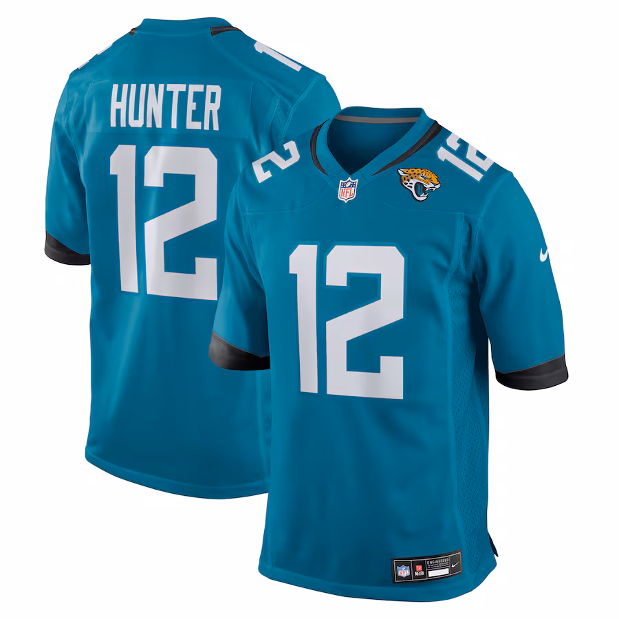 Men's Jacksonville Jaguars Travis Hunter Nike White 2025 NFL Draft First Round Pick Game Player Jersey