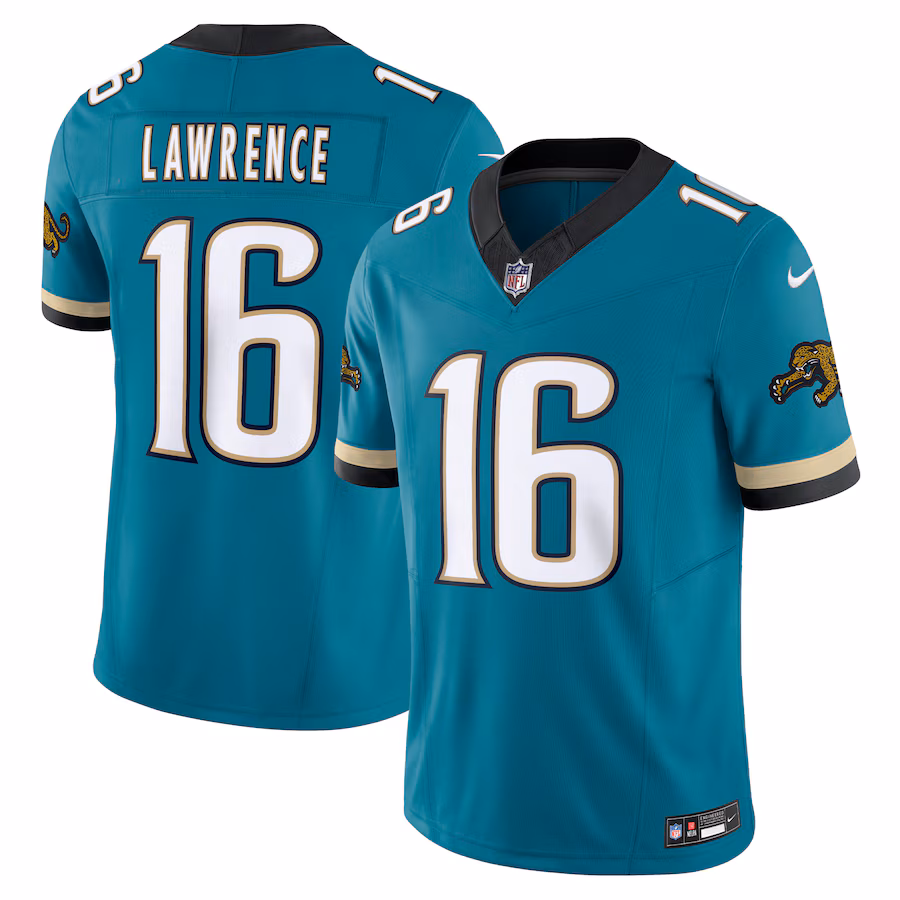 Men's Jacksonville Jaguars Trevor Lawrence Nike Teal Prowler Throwback Vapor F.U.S.E. Limited Jersey