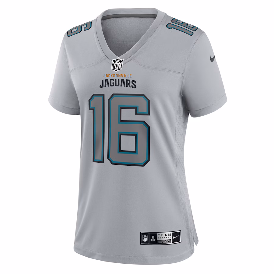 Women's Jacksonville Jaguars Trevor Lawrence Nike Gray Atmosphere Fashion Game Jersey