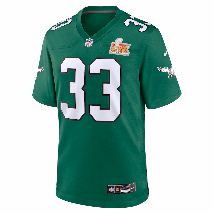 Men's Philadelphia Eagles Cooper DeJean Nike Kelly Green Super Bowl LIX 2nd Alternate Game Jersey