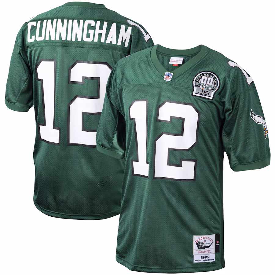 Men's Philadelphia Eagles 1994 Randall Cunningham Mitchell & Ness White Authentic Throwback Retired Player Jersey