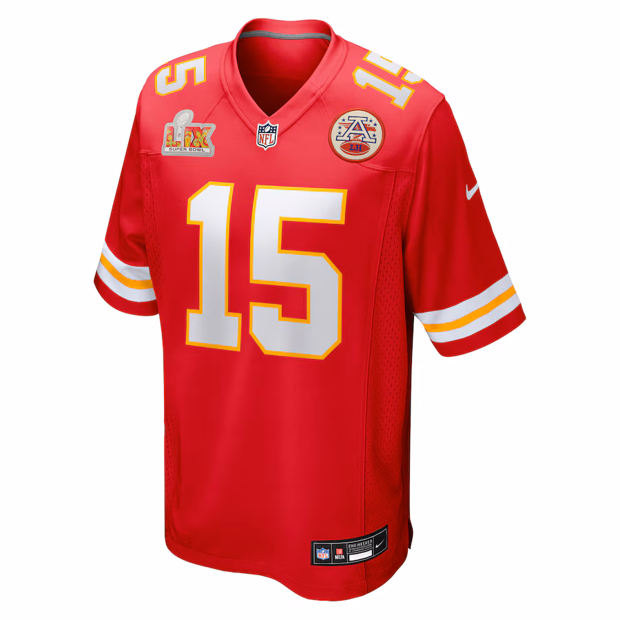 Men's Kansas City Chiefs Patrick Mahomes Nike Red Super Bowl LIX Game Jersey