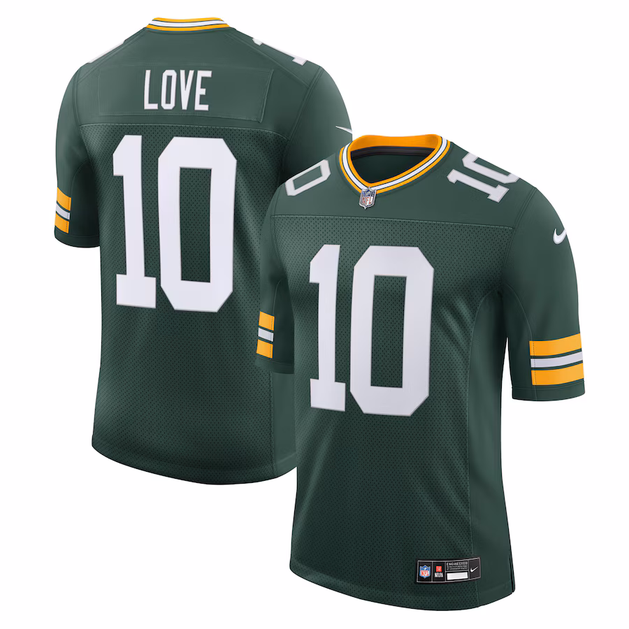 Men's Nike Jordan Love White Green Bay Packers Vapor Untouchable Limited Jersey