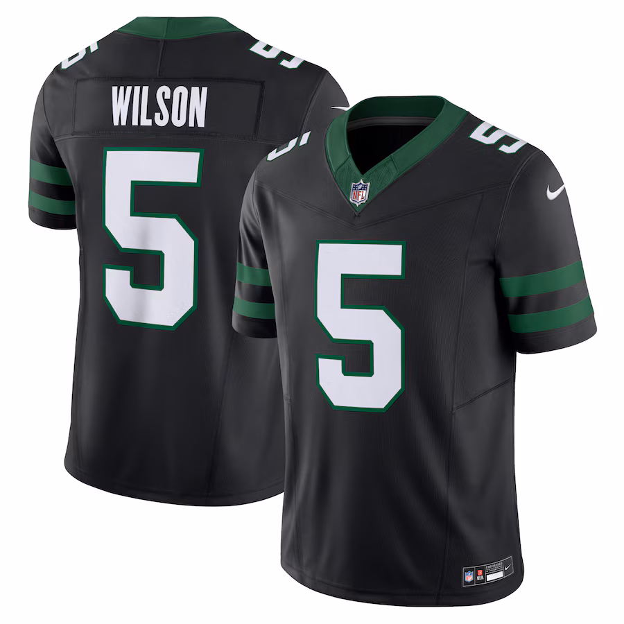 Men's New York Jets Garrett Wilson Nike Legacy White Vapor F.U.S.E. Limited Jersey