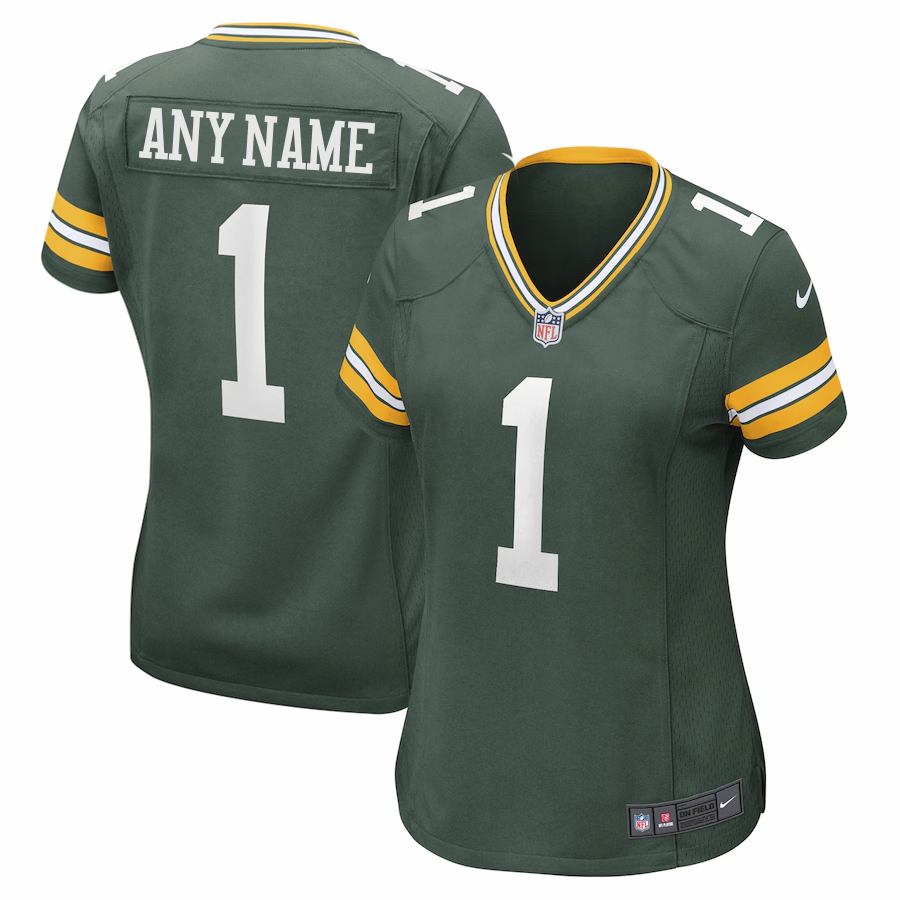 Women's Nike Custom name and number Green Green Bay Packers Game Jersey