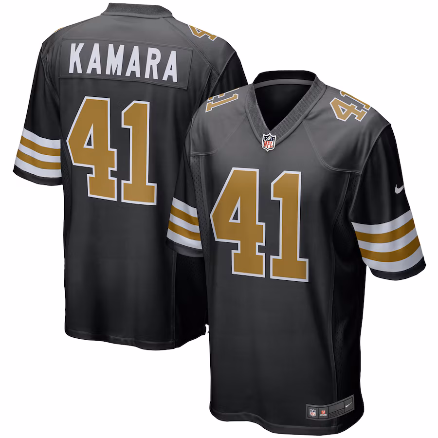 Men's New Orleans Saints Alvin Kamara Nike Black Alternate Game Jersey