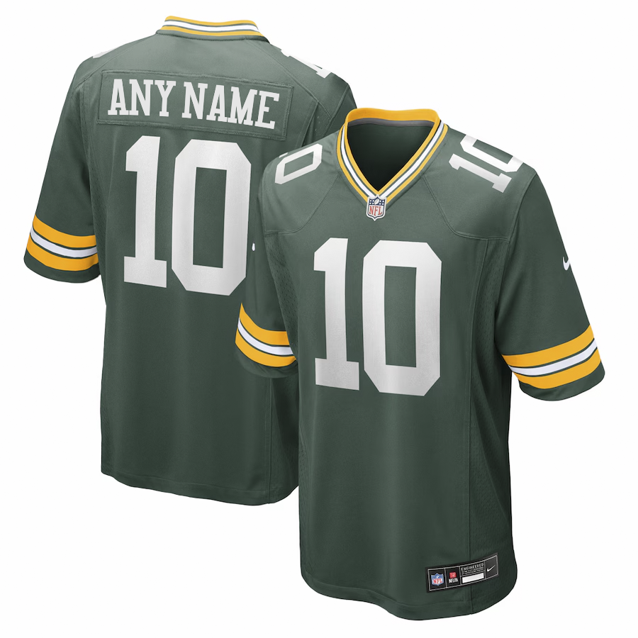 Men's Nike Custom name and number Green Green Bay Packers Game Jersey