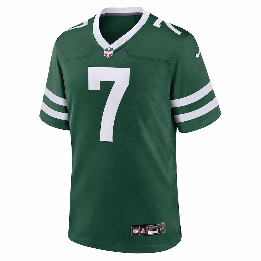 Men's New York Jets Justin Fields Nike Legacy Green Game Player Jersey
