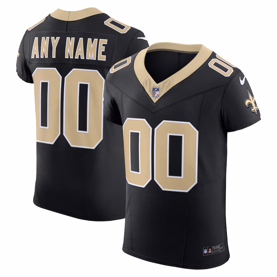 Men's New Orleans Saints Nike Black Vapor F.U.S.E. Elite Custom Jersey
