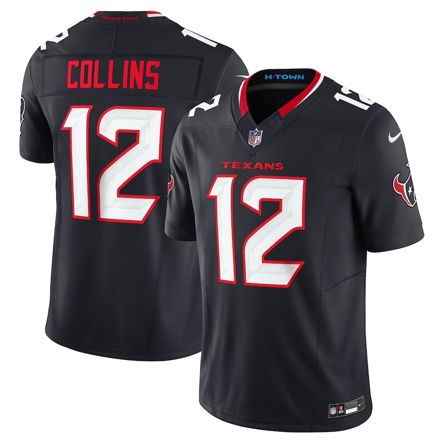 Men's Houston Texans Nico Collins Nike Navy Team Vapor F.U.S.E. Limited Jersey