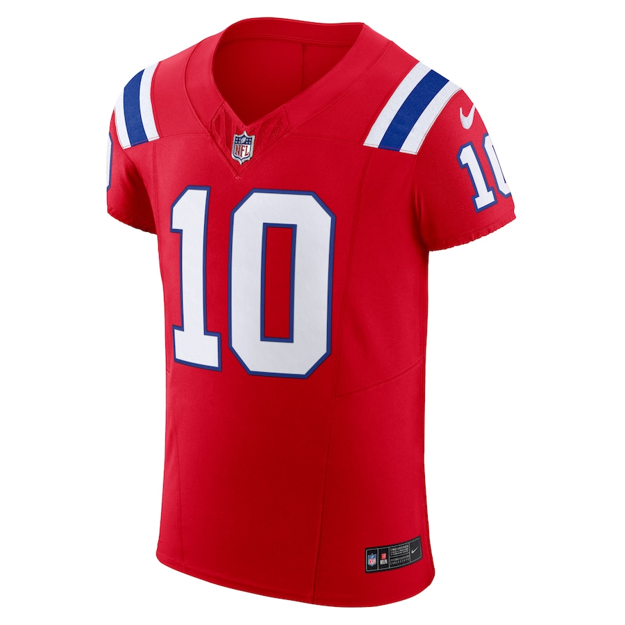 Men's New England Patriots Mac Jones Nike Red Alternate Vapor F.U.S.E. Elite Jersey