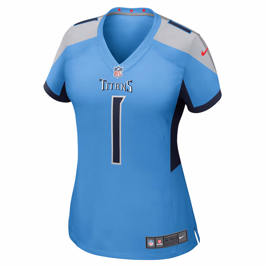 Women's Tennessee Titans Cameron Ward Nike Light Blue 2025 NFL Draft First Round Pick Game Jersey