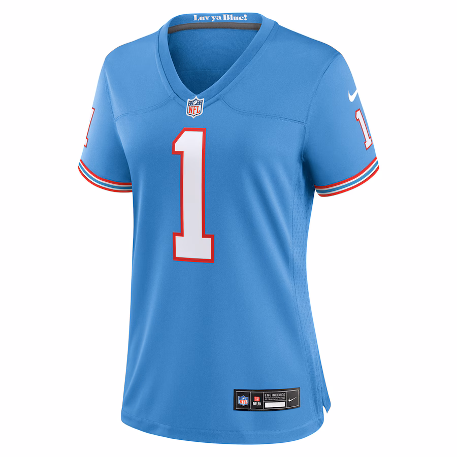 Women's Tennessee Titans Cam Ward Nike Light Blue 2025 NFL Draft 2nd Alternate Game Jersey