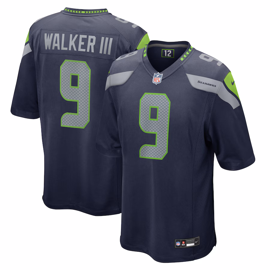 Men's Seattle Seahawks Kenneth Walker III Nike College Navy Team Game Jersey