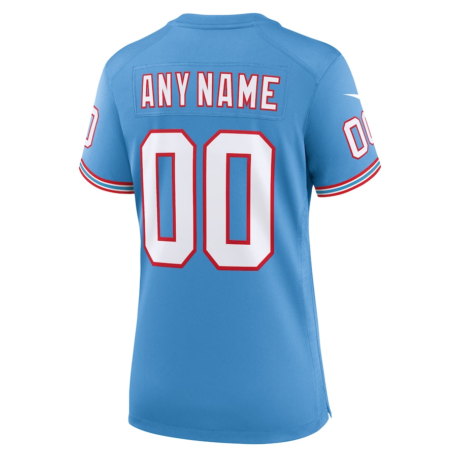 Women's Tennessee Titans Nike Light Blue Oilers Throwback Custom Game Jersey