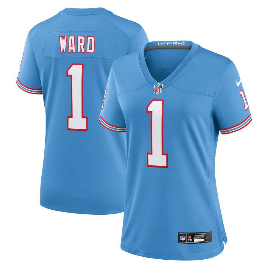 Women's Tennessee Titans Cam Ward Nike Light Blue 2025 NFL Draft 2nd Alternate Game Jersey