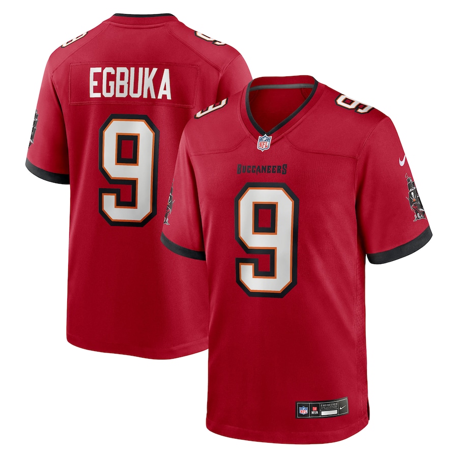 Men's Tampa Bay Buccaneers Emeka Egbuka Nike Red 2025 NFL Draft First Round Pick Game Jersey