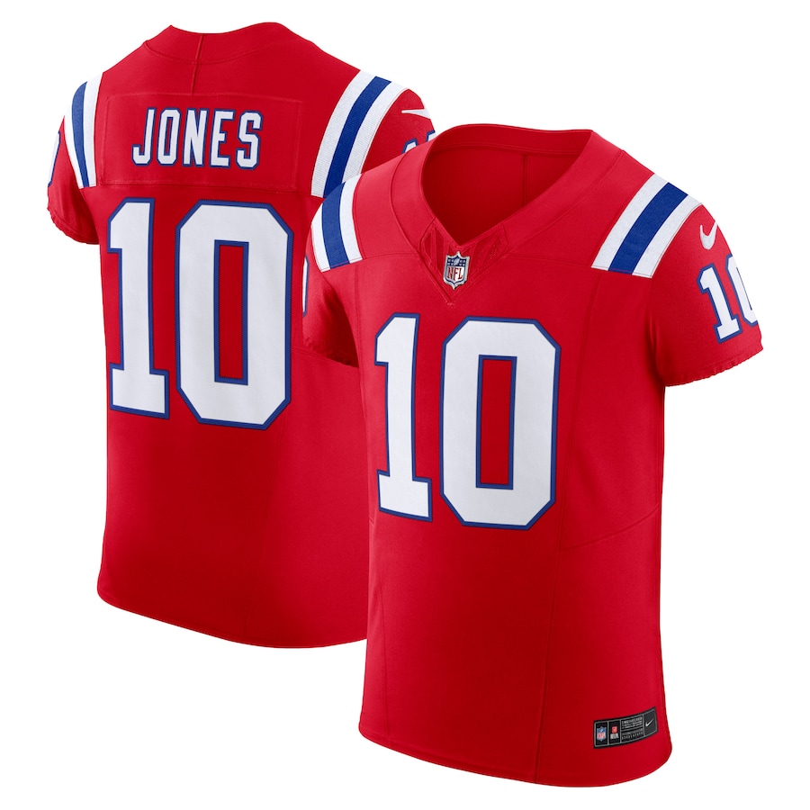 Men's New England Patriots Mac Jones Nike Red Alternate Vapor F.U.S.E. Elite Jersey
