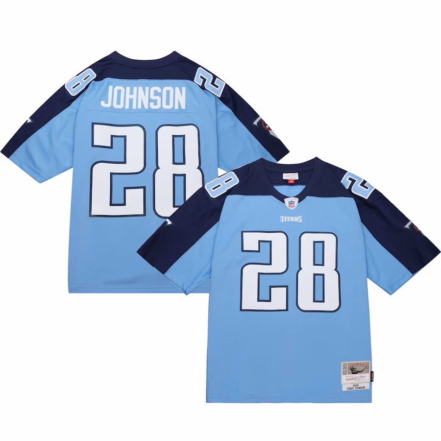 Men's Tennessee Titans Chris Johnson Mitchell & Ness Light Blue Legacy Replica Jersey