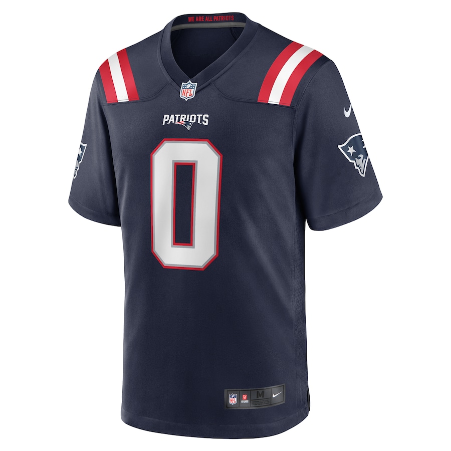 Men's New England Patriots Christian Gonzalez Nike Navy Team Game Jersey