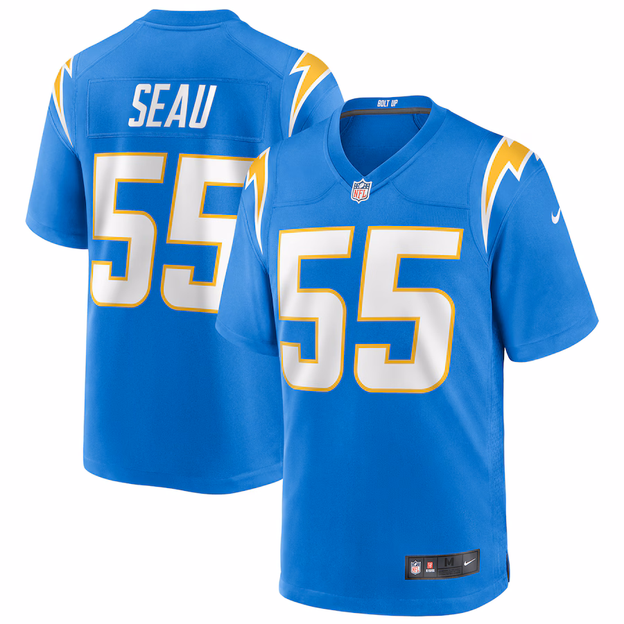 Men's Los Angeles Chargers Junior Seau Nike Powder Blue Game Retired Player Jersey