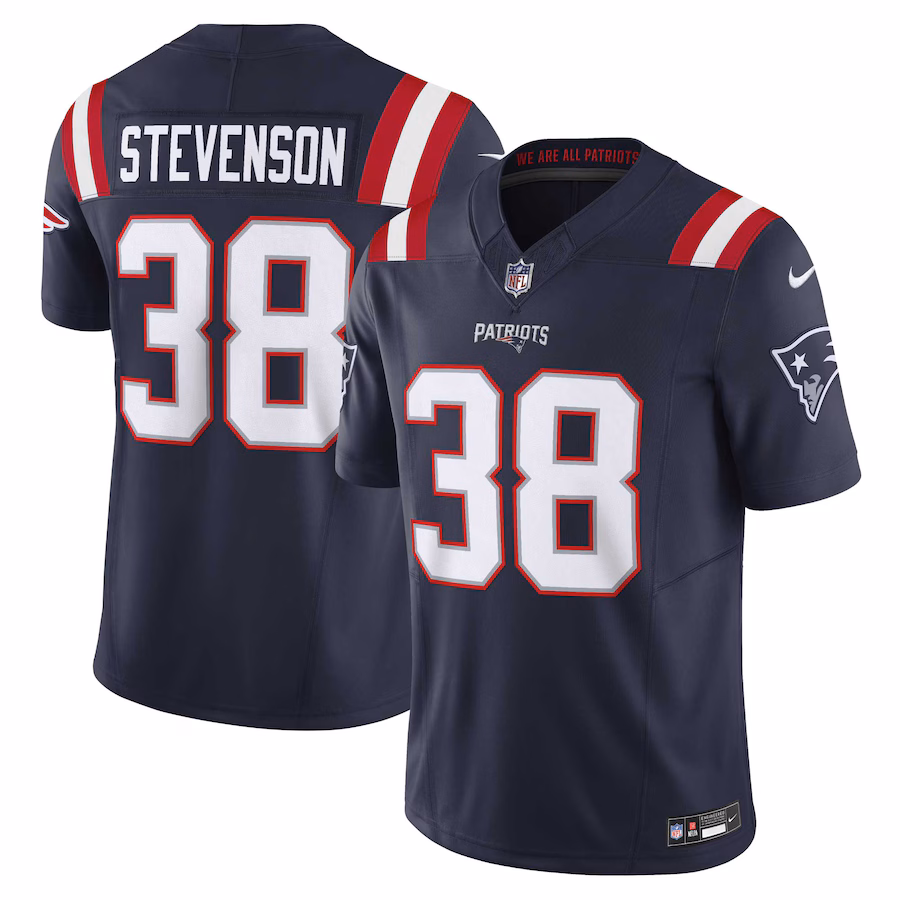 Men's New England Patriots Rhamondre Stevenson Nike Navy Vapor F.U.S.E. Limited Jersey