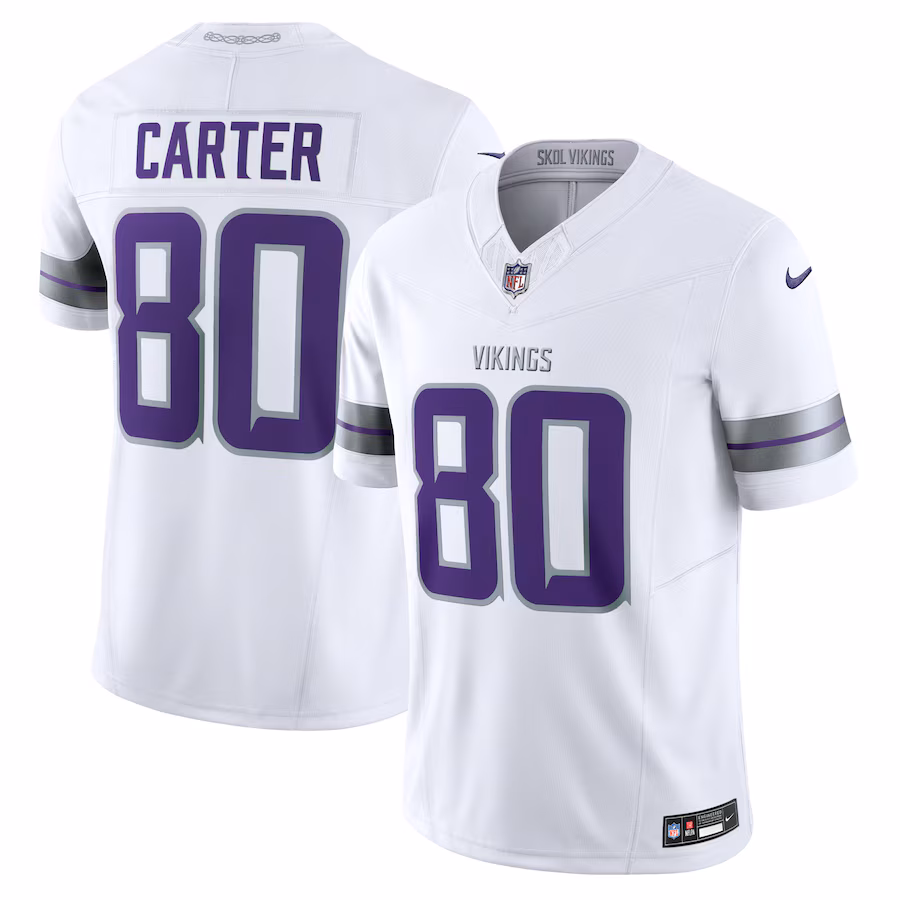 Men's Minnesota Vikings Cris Carter Nike White Alternate Vapor F.U.S.E. Retired Player Limited Jersey