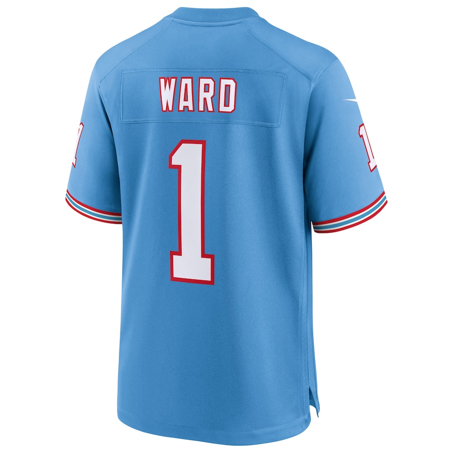 Men's Tennessee Titans Cameron Ward Nike Light Blue 2025 NFL Draft First Round Pick 2nd Alternate Game Jersey