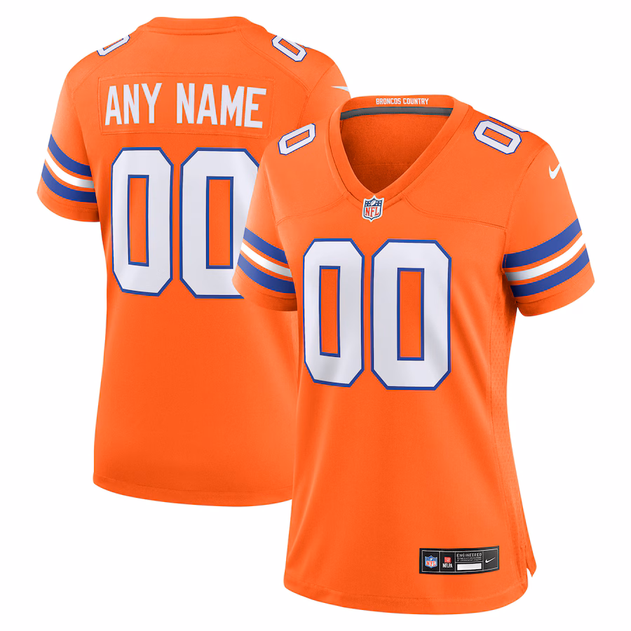 Women's Denver Broncos Nike Orange Mile High Collection 1977 Throwback Custom Game Jersey