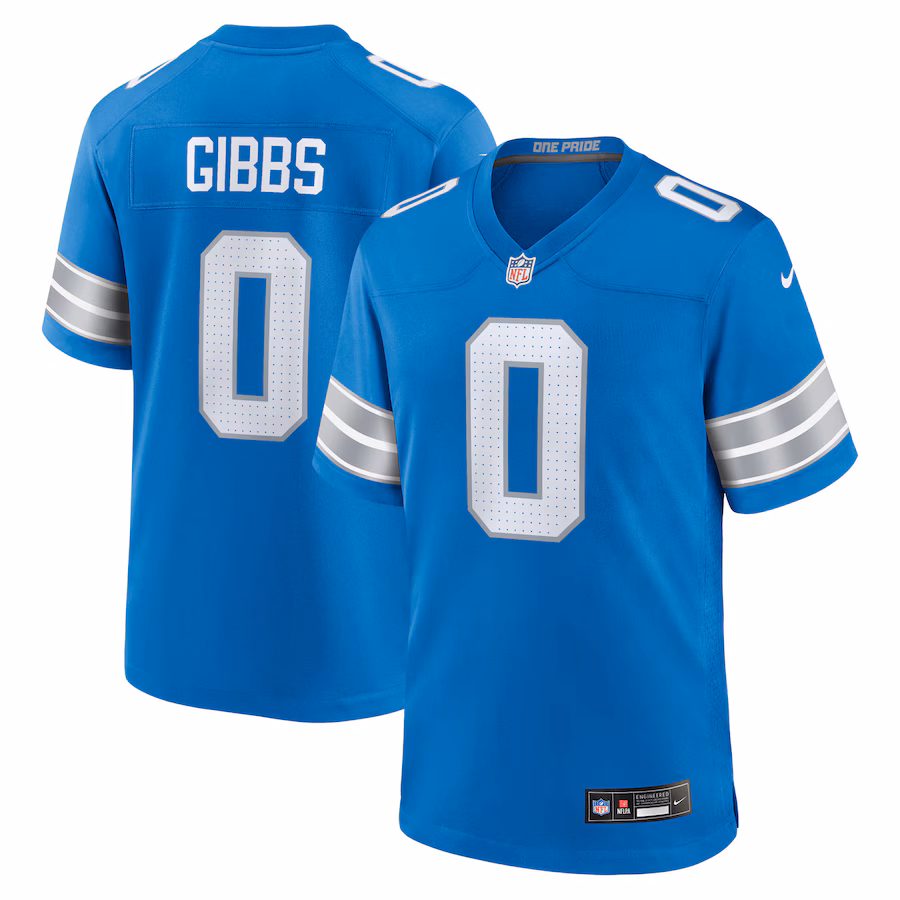 Men's Detroit Lions Jahmyr Gibbs Nike Black 2nd Alternate Game Player Jersey