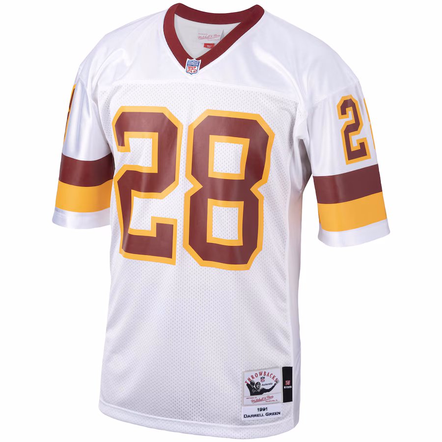 Men's Washington Football Team 1991 Darrell Green Mitchell & Ness White Authentic Throwback Retired Player Jersey