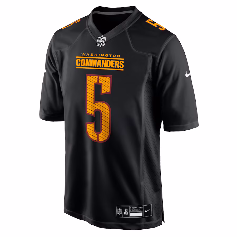 Men's Washington Commanders Jayden Daniels Nike Carbon Black Fashion Jersey