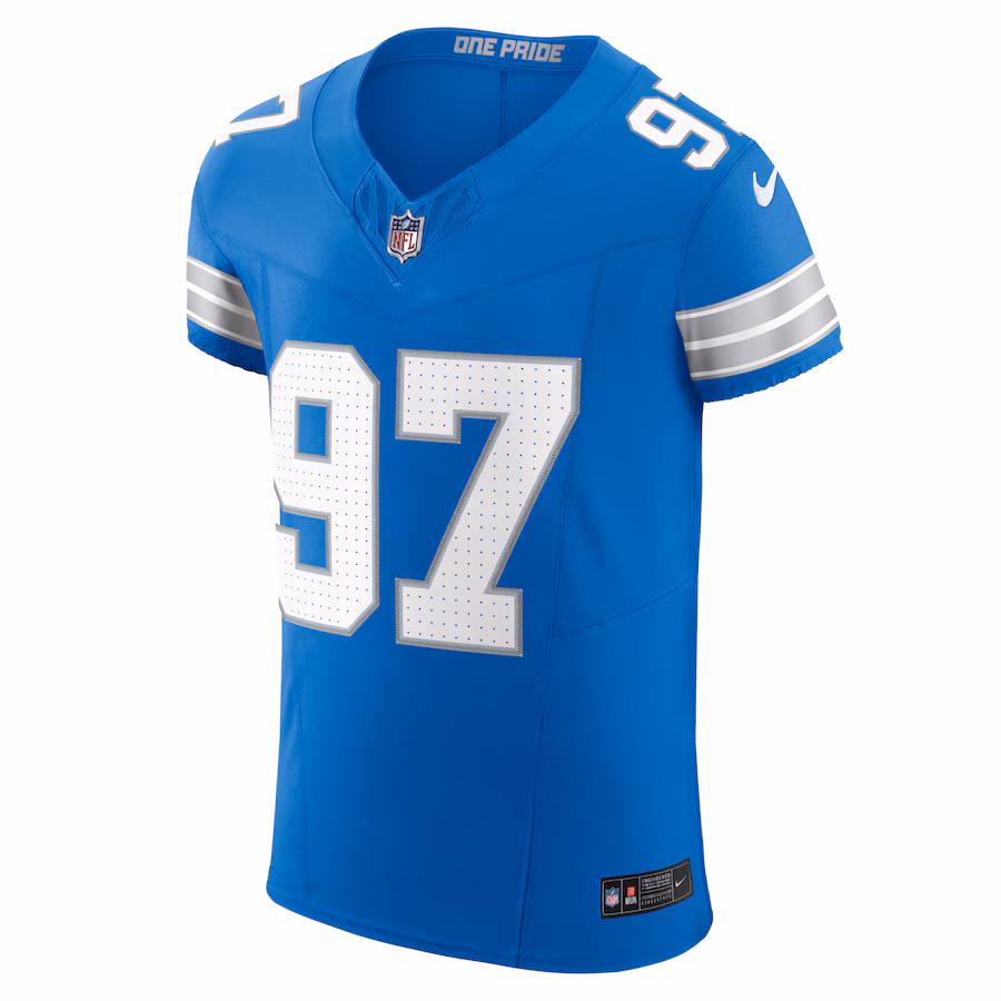 Men's Detroit Lions Aidan Hutchinson Nike Blue Vapor F.U.S.E. Elite Jersey